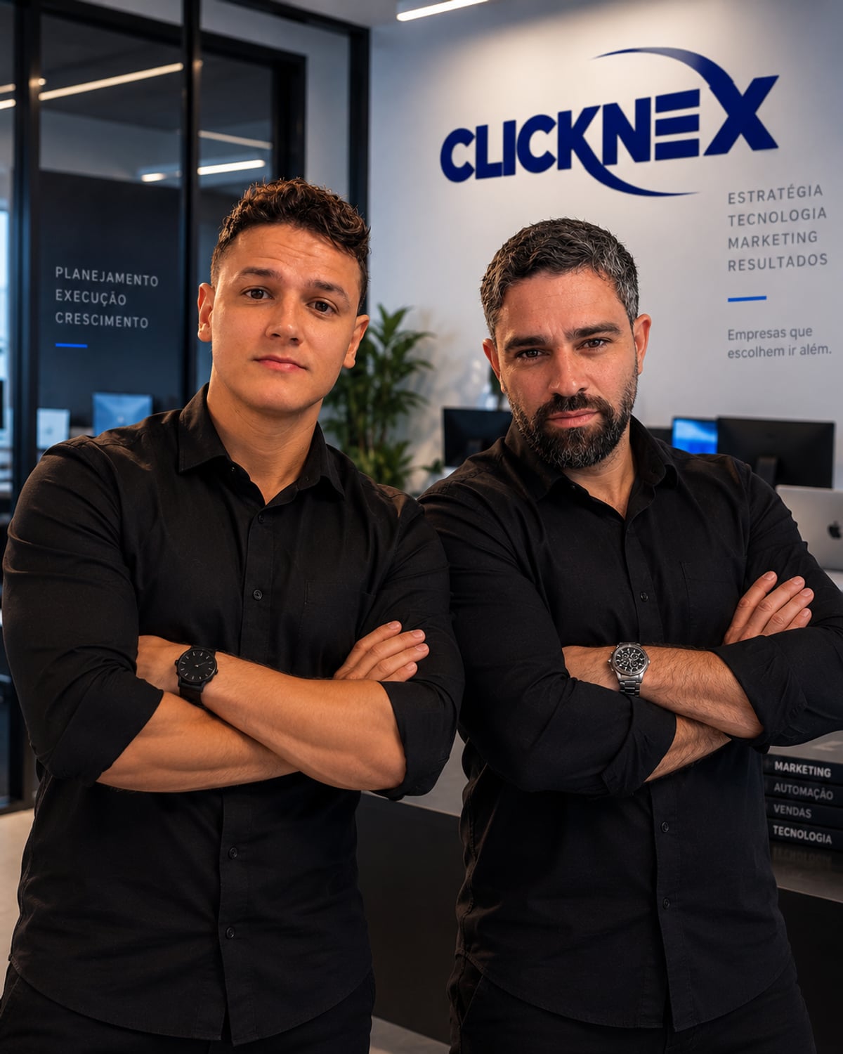 Samuel Bertini e Jhonathan Meireles, fundadores da ClickNex, em Lavras/MG